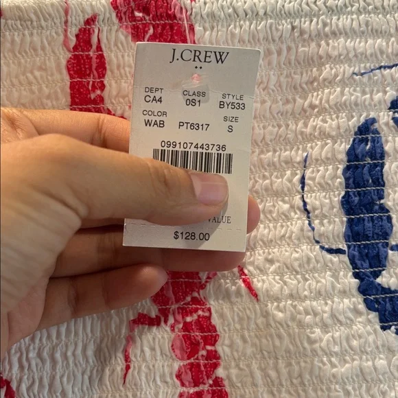 J. Crew White Dress with Red & Blue Lobster Print - Picture 7 of 7